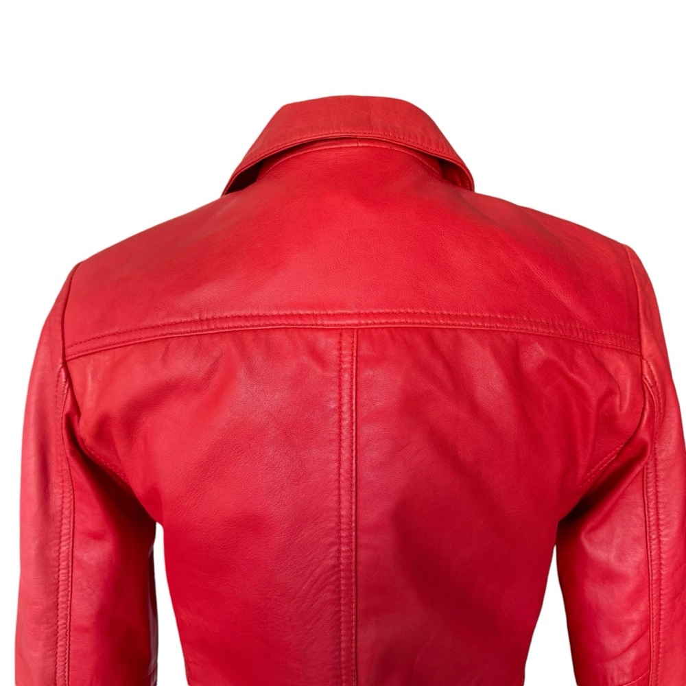 NWT Zadig & Voltaire Liam Red Leather Jacket size XS - Picture 9 of 14